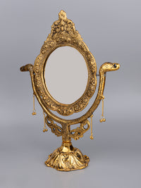 Royal Swinging Table Mirror in Antique Gold finish - 16 inches height - The Heritage Artifacts