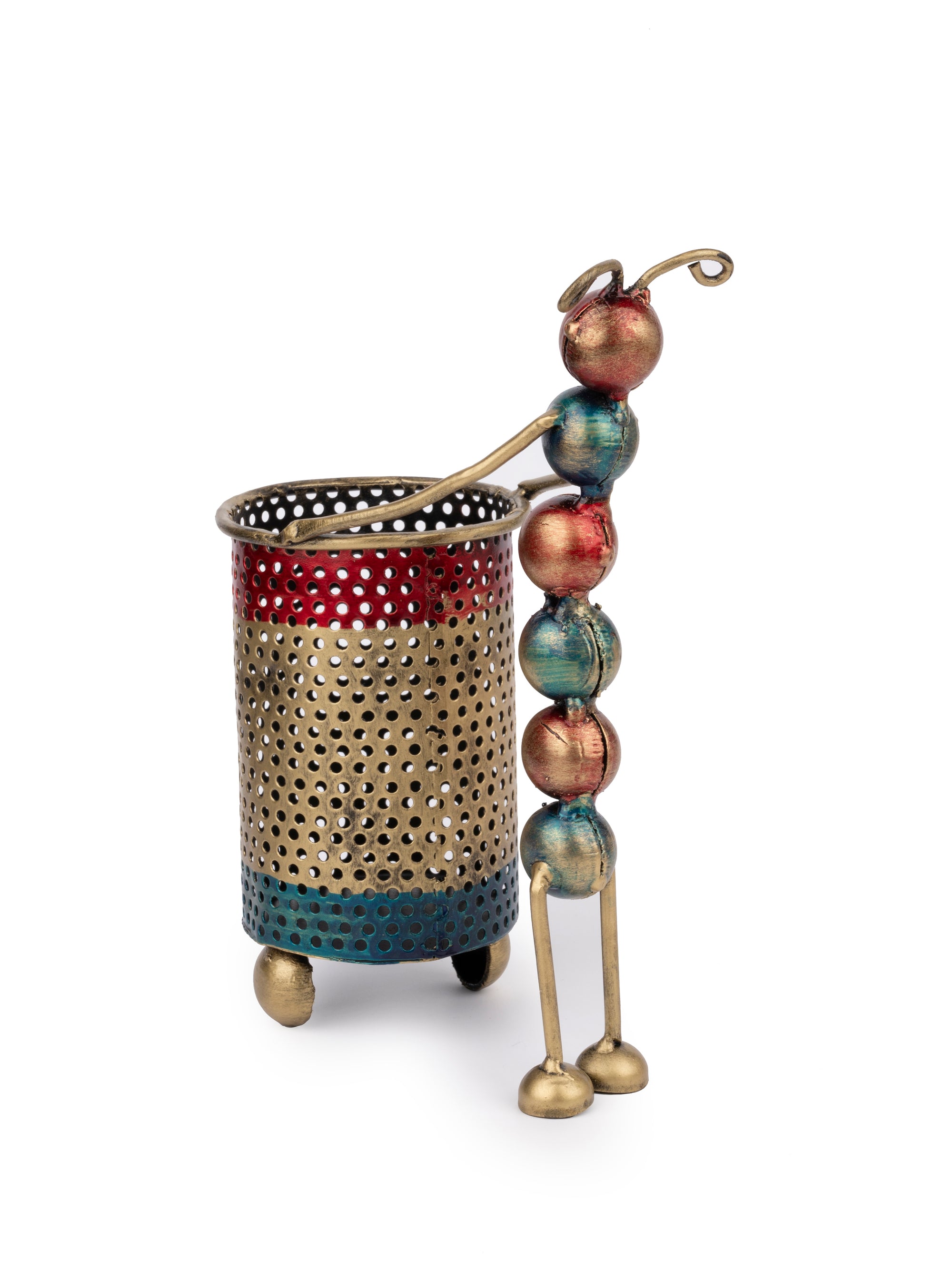 Handcrafted Metal Ant Pen / Pencil Stand for Home Office Decor - The Heritage Artifacts