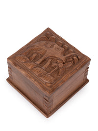 Assorted design Jewellery boxes hand carved of Walnut wood - 4x4 inches - The Heritage Artifacts
