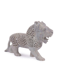 Stone crafted Angry Lion figurine, 9 inches in length - The Heritage Artifacts