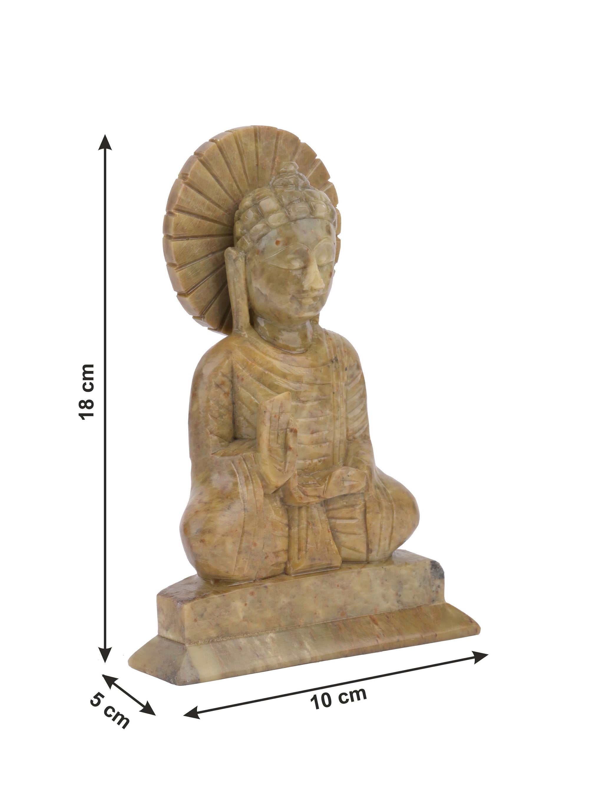 6 inches Buddha figurine hand crafted from Paleva stone - The Heritage Artifacts
