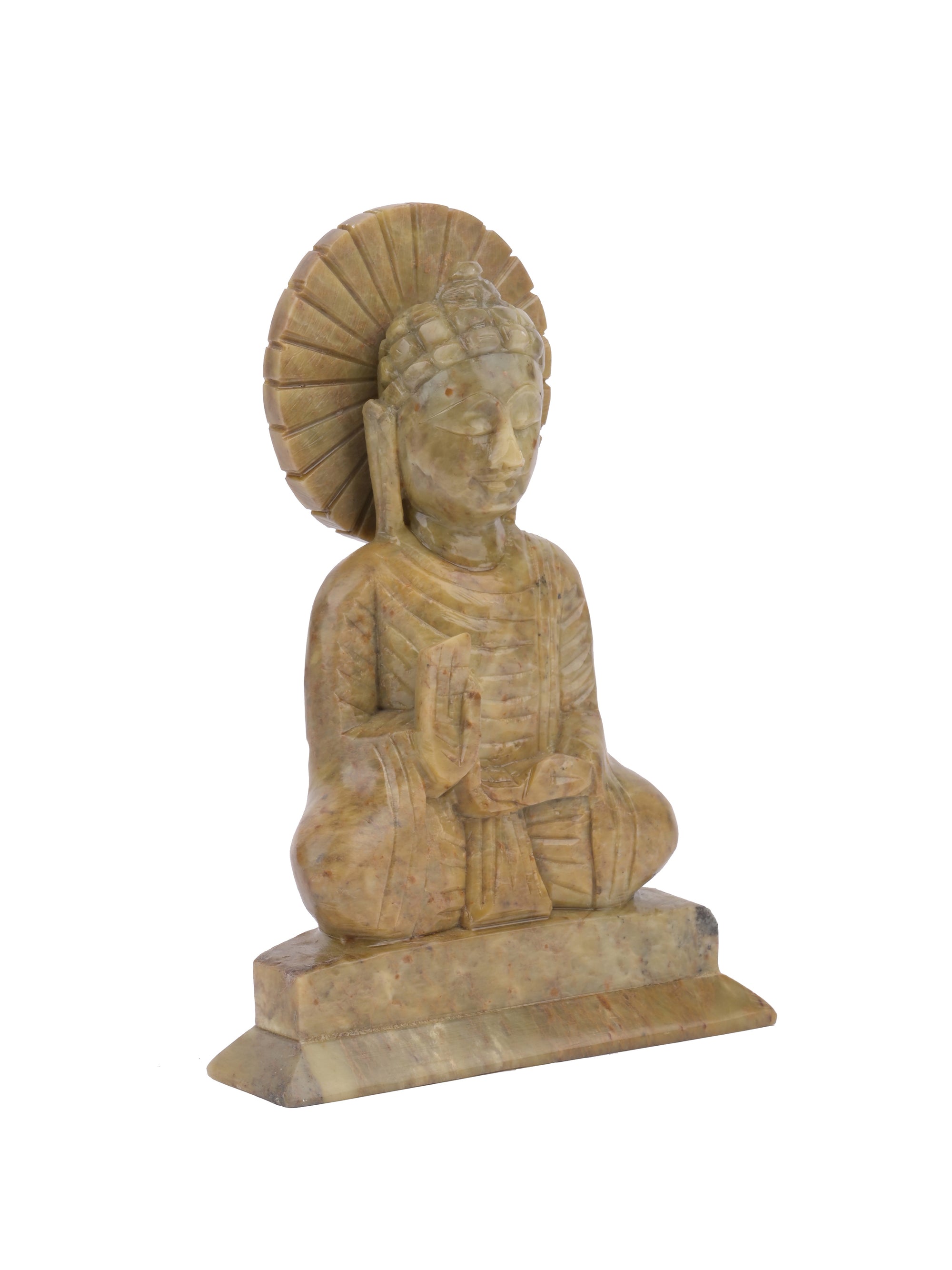 6 inches Buddha figurine hand crafted from Paleva stone - The Heritage Artifacts