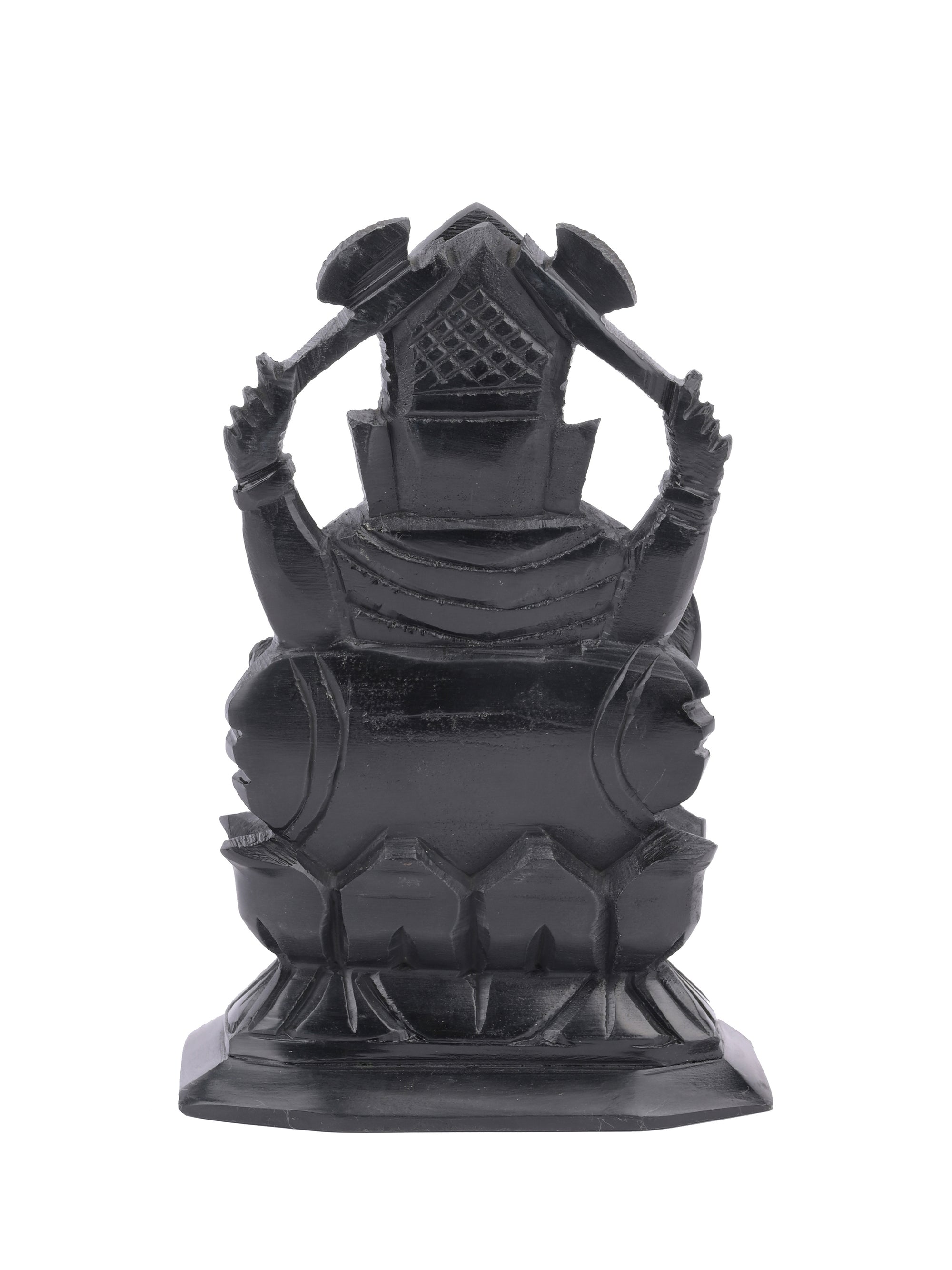 6 inches Lord Ganesh idol crafted out of black stone - The Heritage Artifacts