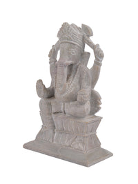 11 inches Lord Ganesha statue hand crafted from Paleva stone - The Heritage Artifacts