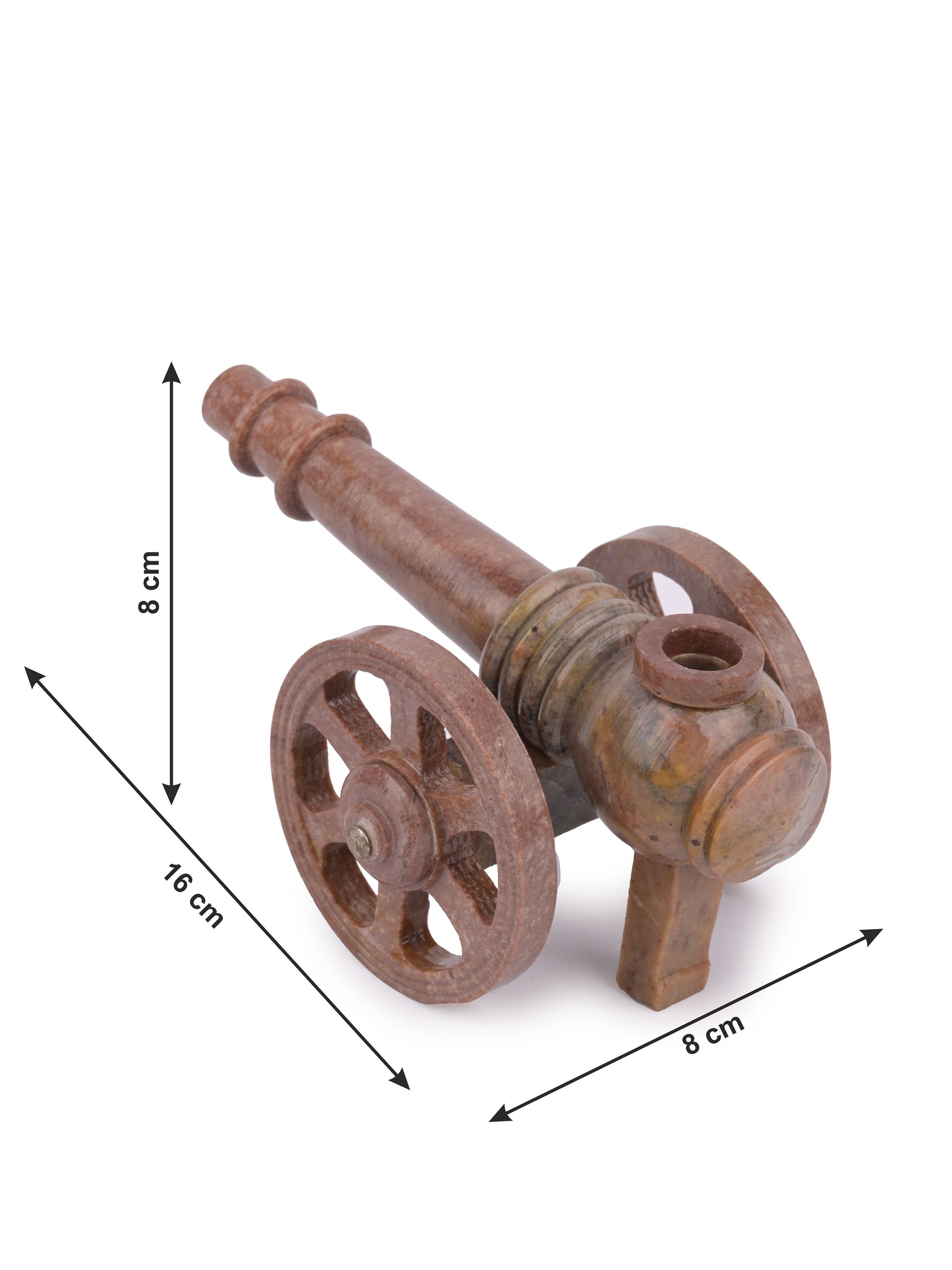 Decorative Canon showpiece made from Brown Paleva stone - The Heritage Artifacts