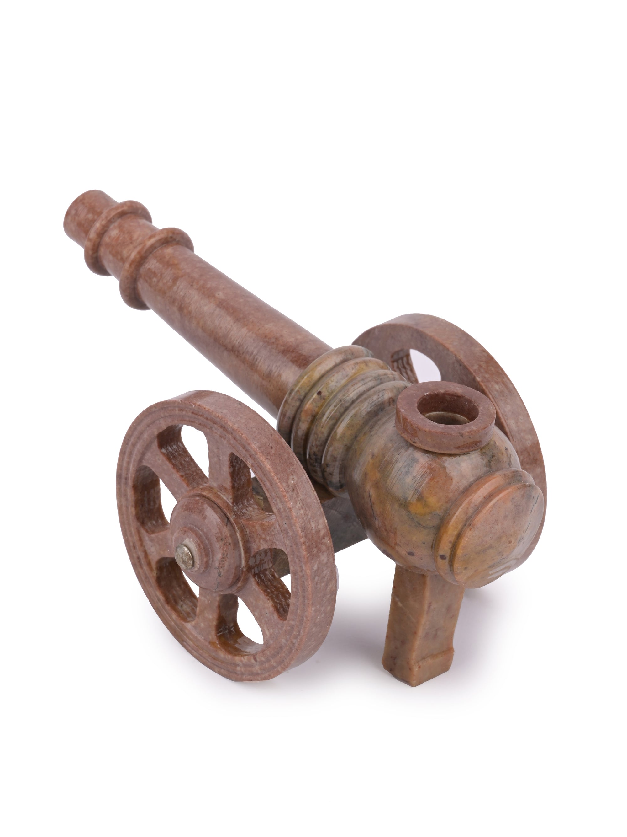 Decorative Canon showpiece made from Brown Paleva stone - The Heritage Artifacts