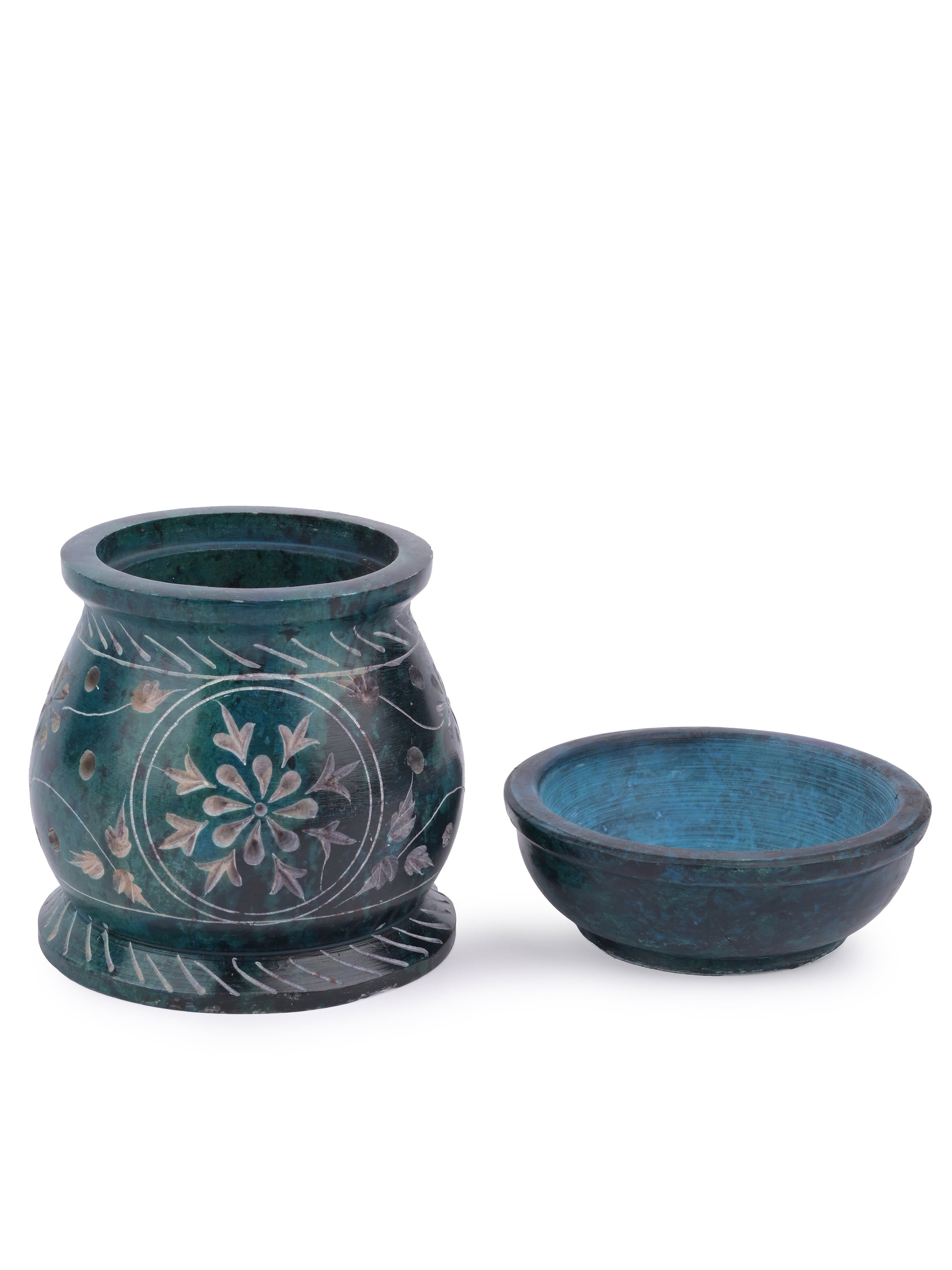 Diffuser / burner crafted in stone - small size - Blue - The Heritage Artifacts