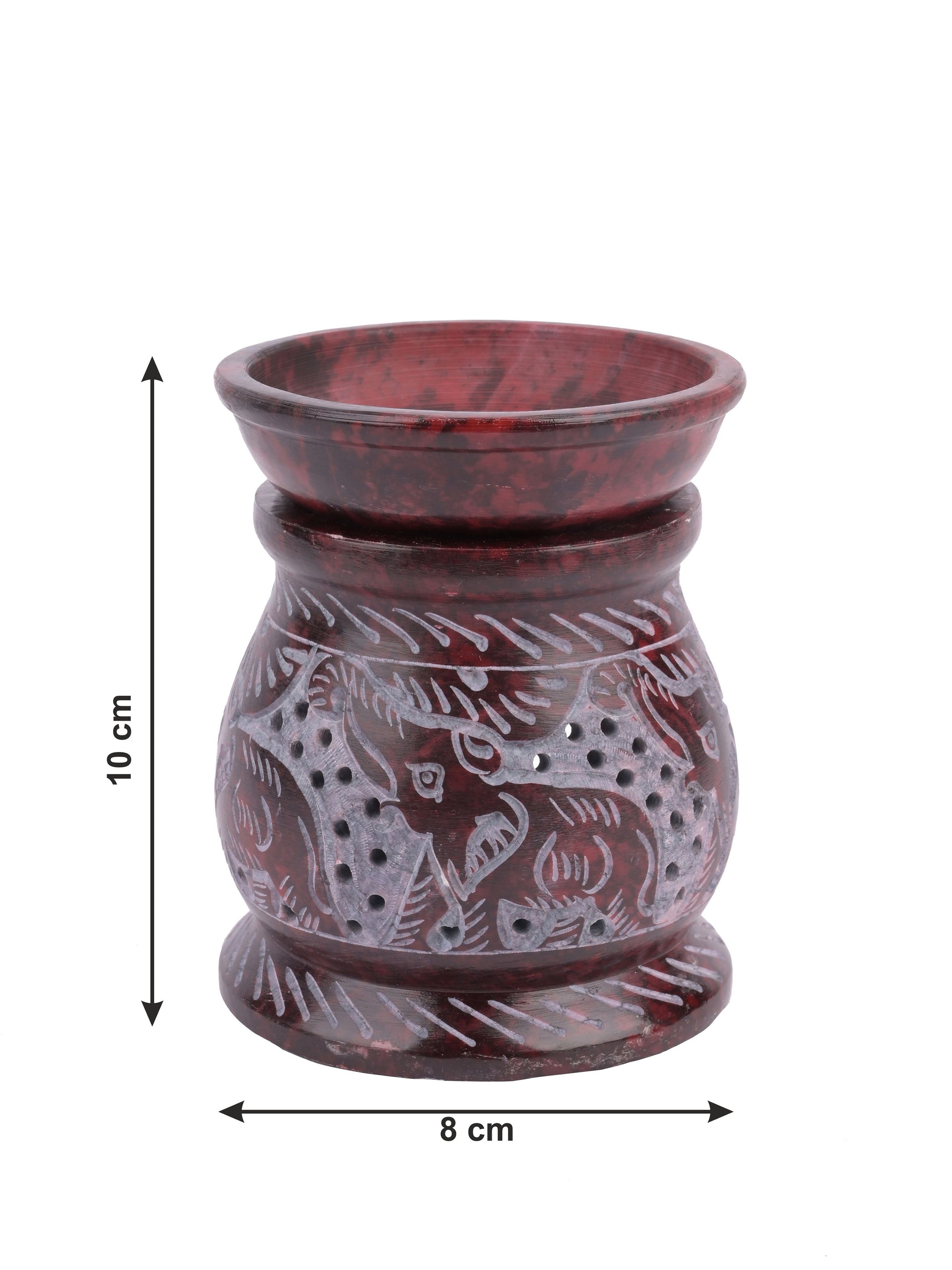 Diffuser / burner crafted in stone - small size - Red - The Heritage Artifacts