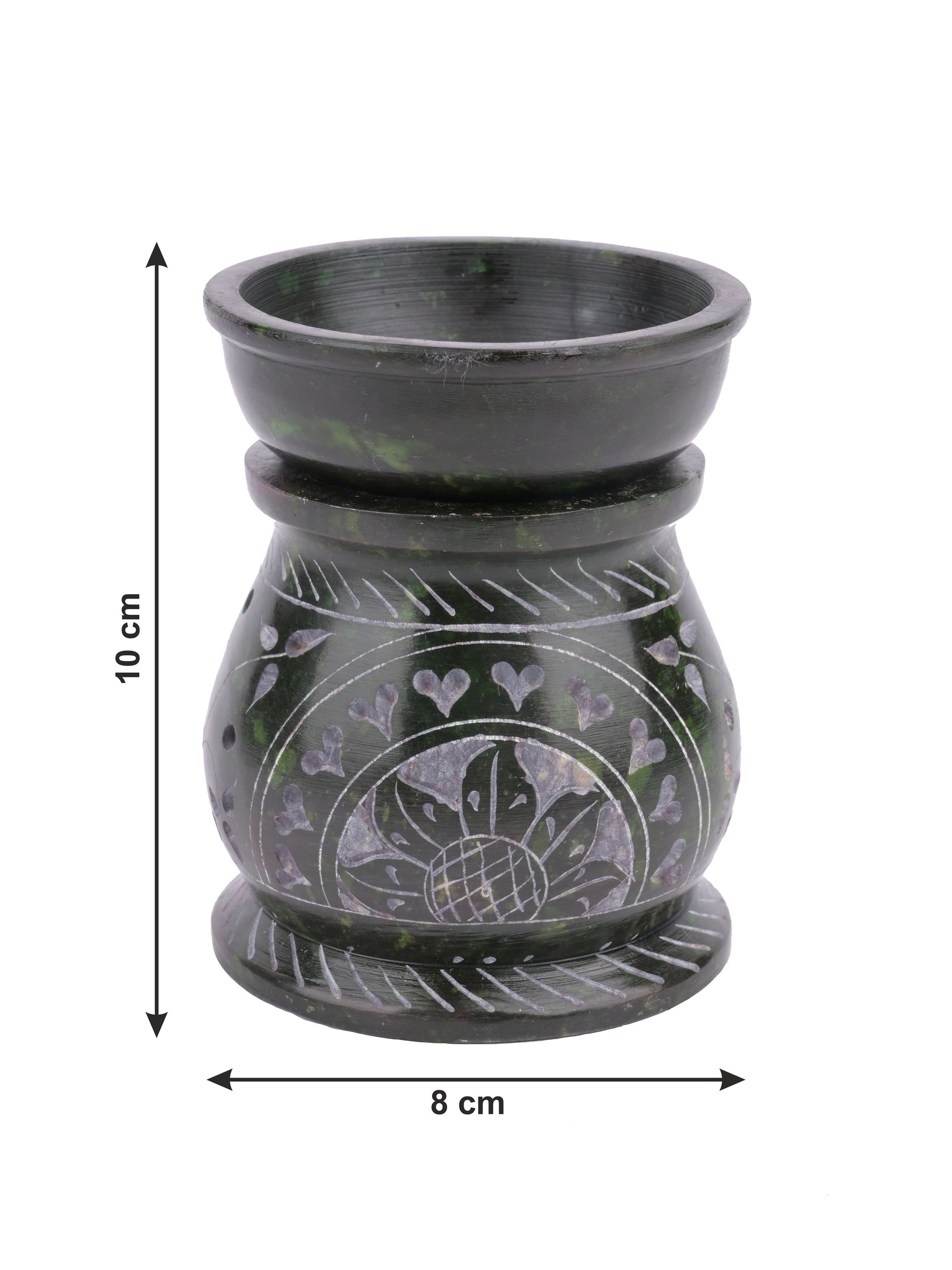 Diffuser / burner crafted in stone - small size - Green - The Heritage Artifacts