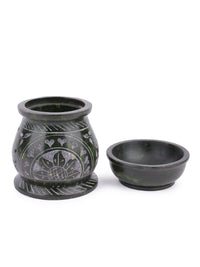 Diffuser / burner crafted in stone - small size - Green - The Heritage Artifacts