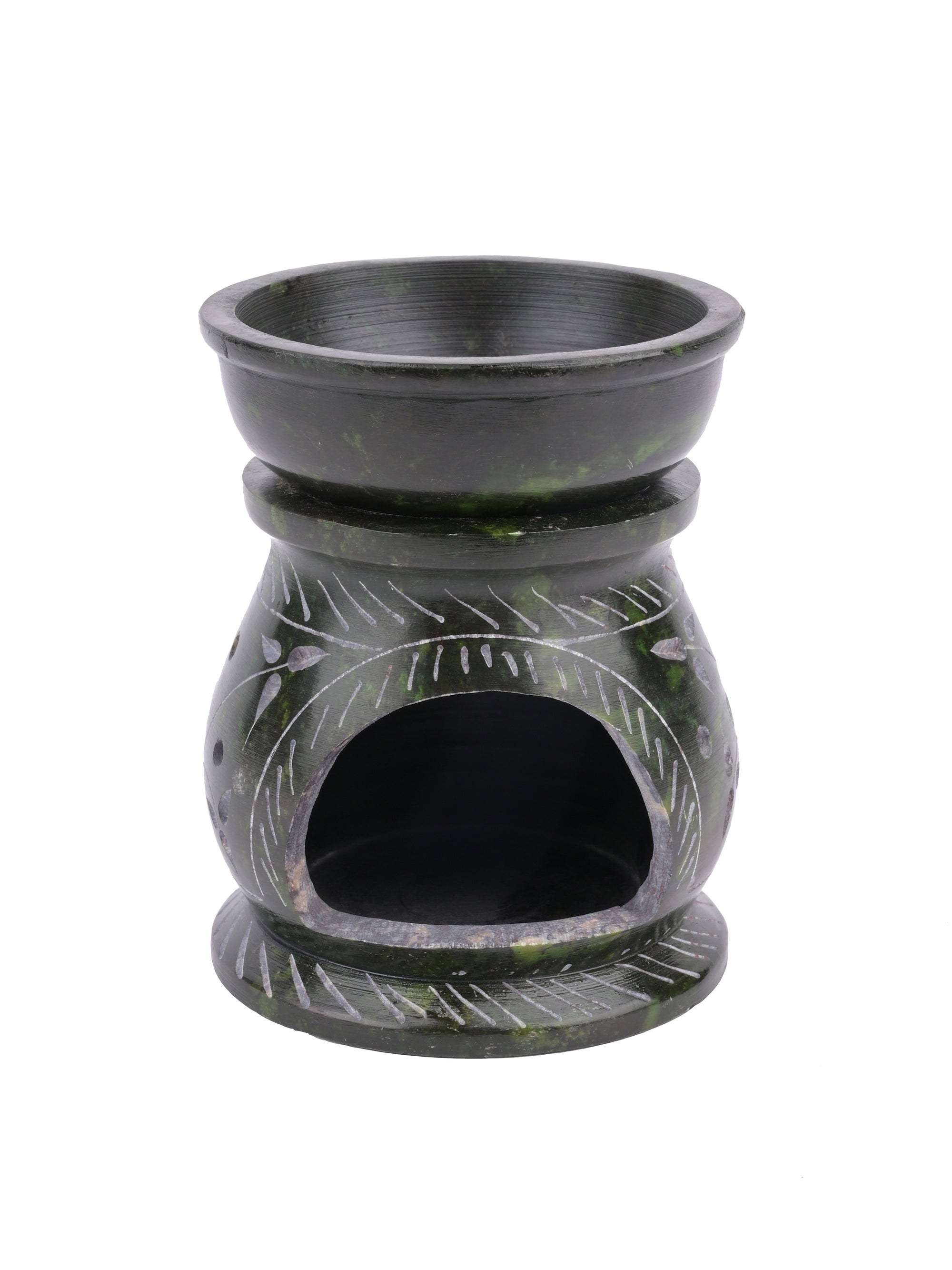 Diffuser / burner crafted in stone - small size - Green - The Heritage Artifacts