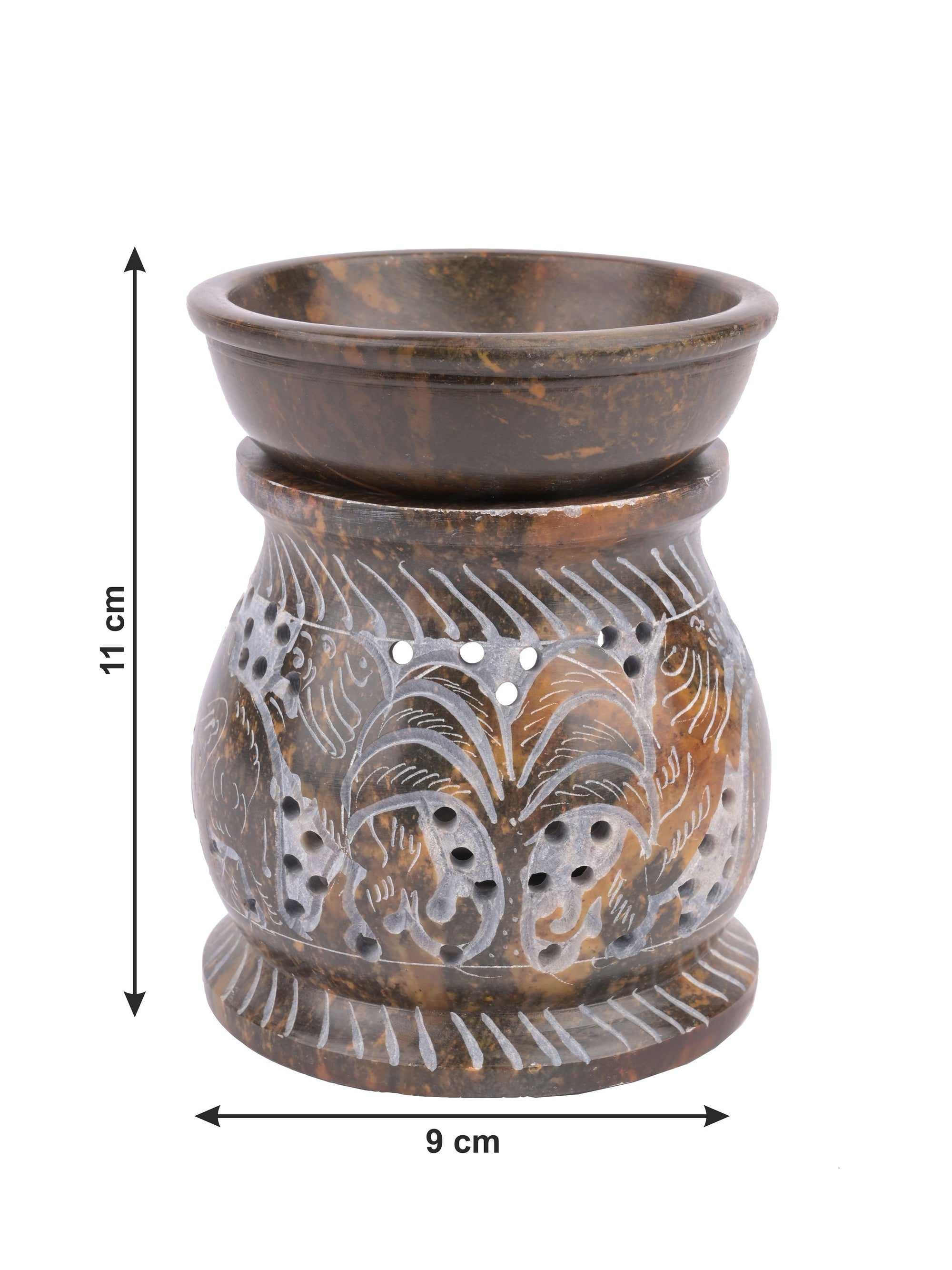 Soapstone carved Oil Burner Aroma Diffuser - 4 inches - The Heritage Artifacts
