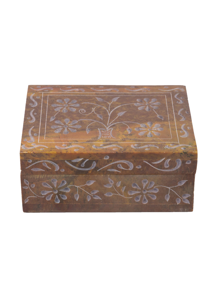 Soapstone crafted, small and stylish jewellery box - The Heritage Artifacts