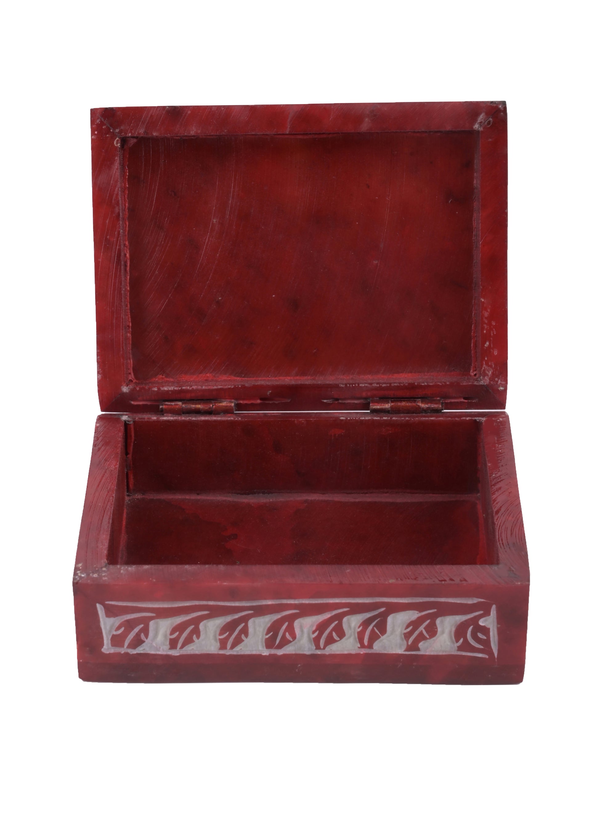 Red stone hand crafted small multipurpose storage box - The Heritage Artifacts
