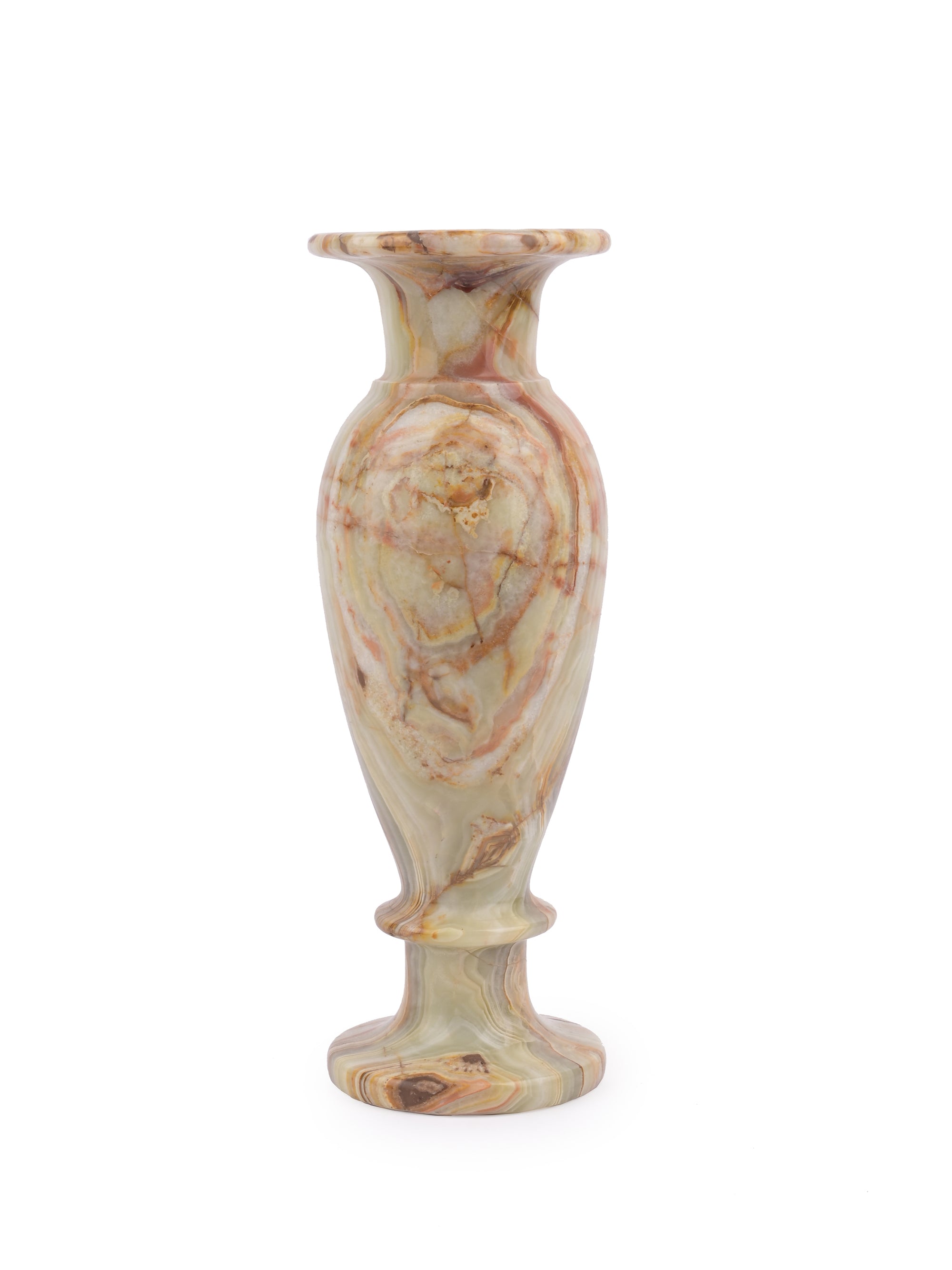 Stone crafted Flower vase with glossy finish, 12 inches in height - The Heritage Artifacts