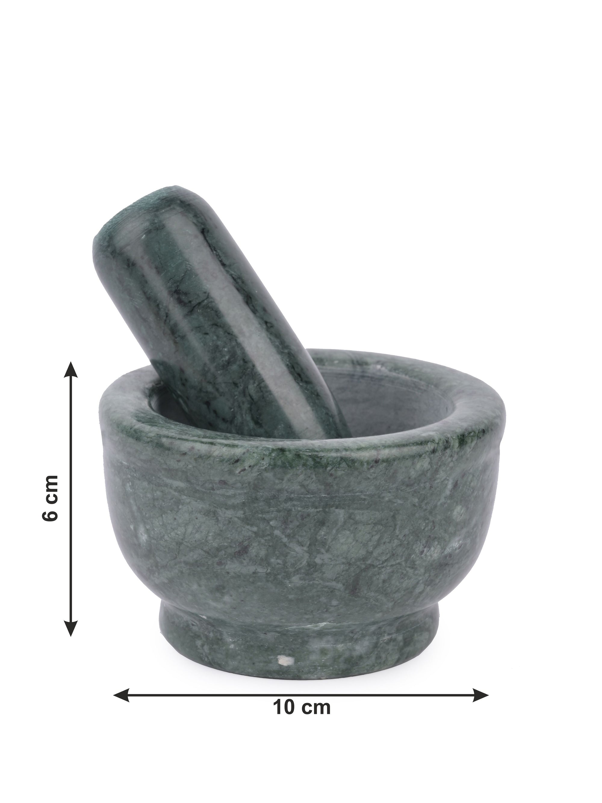 Mortar and Pestle set / Okhli Musal in Green marble - The Heritage Artifacts