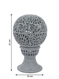 Stone crafted Round Table Lamp with color changing LED lights - The Heritage Artifacts