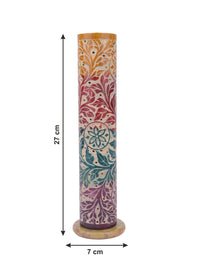 Soapstone carved colorful Incense Stick / Agarbatti Holder - 10 inches height - The Heritage Artifacts