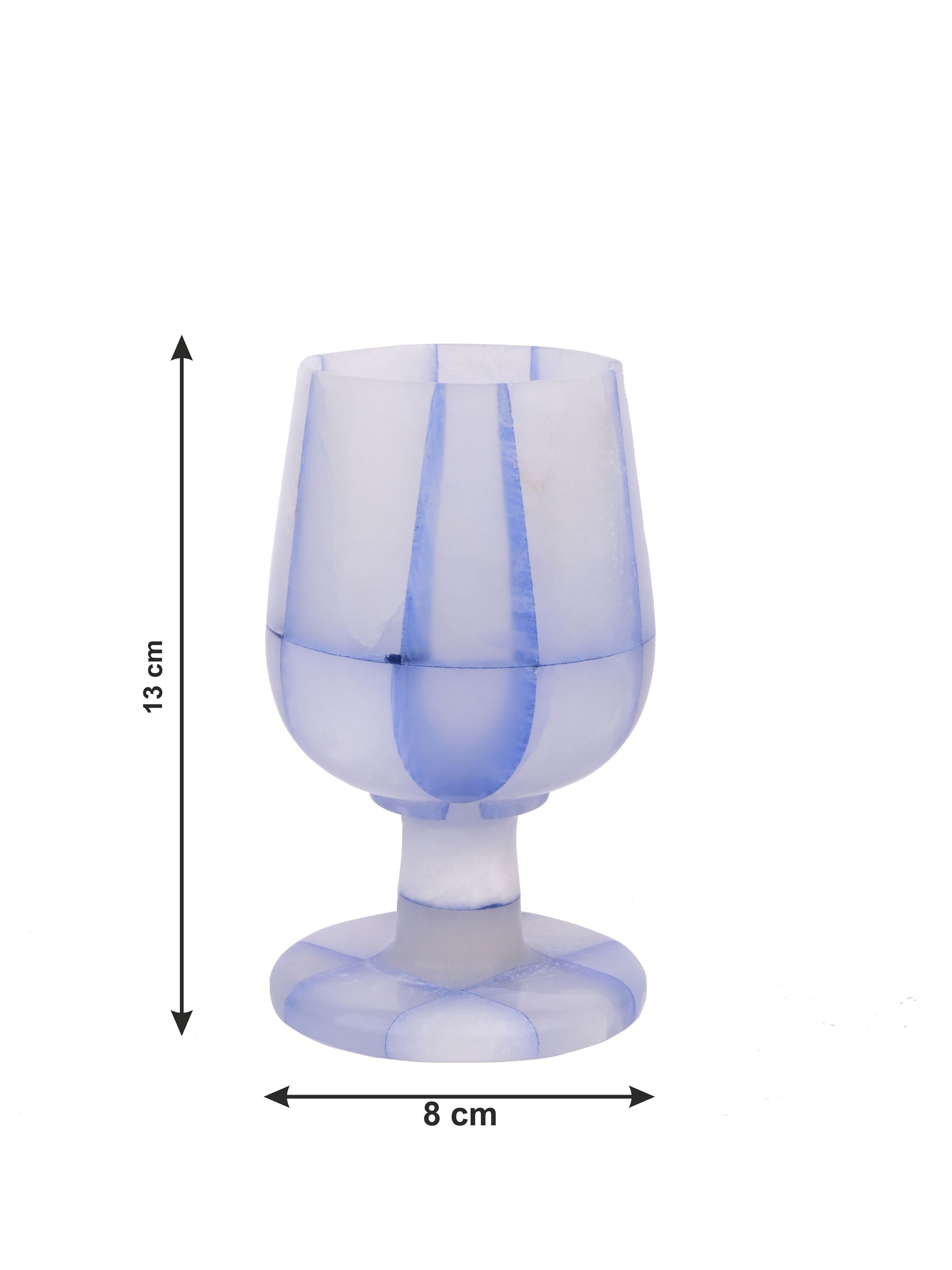 Royal blue marble wine glass - set of 2 pcs in a gift box - The Heritage Artifacts