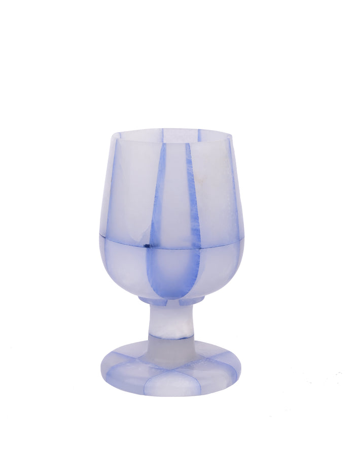 Royal blue marble wine glass - set of 2 pcs in a gift box - The Heritage Artifacts