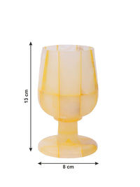 Bright yellow marble wine glass - set of 2 pcs in a gift box - The Heritage Artifacts