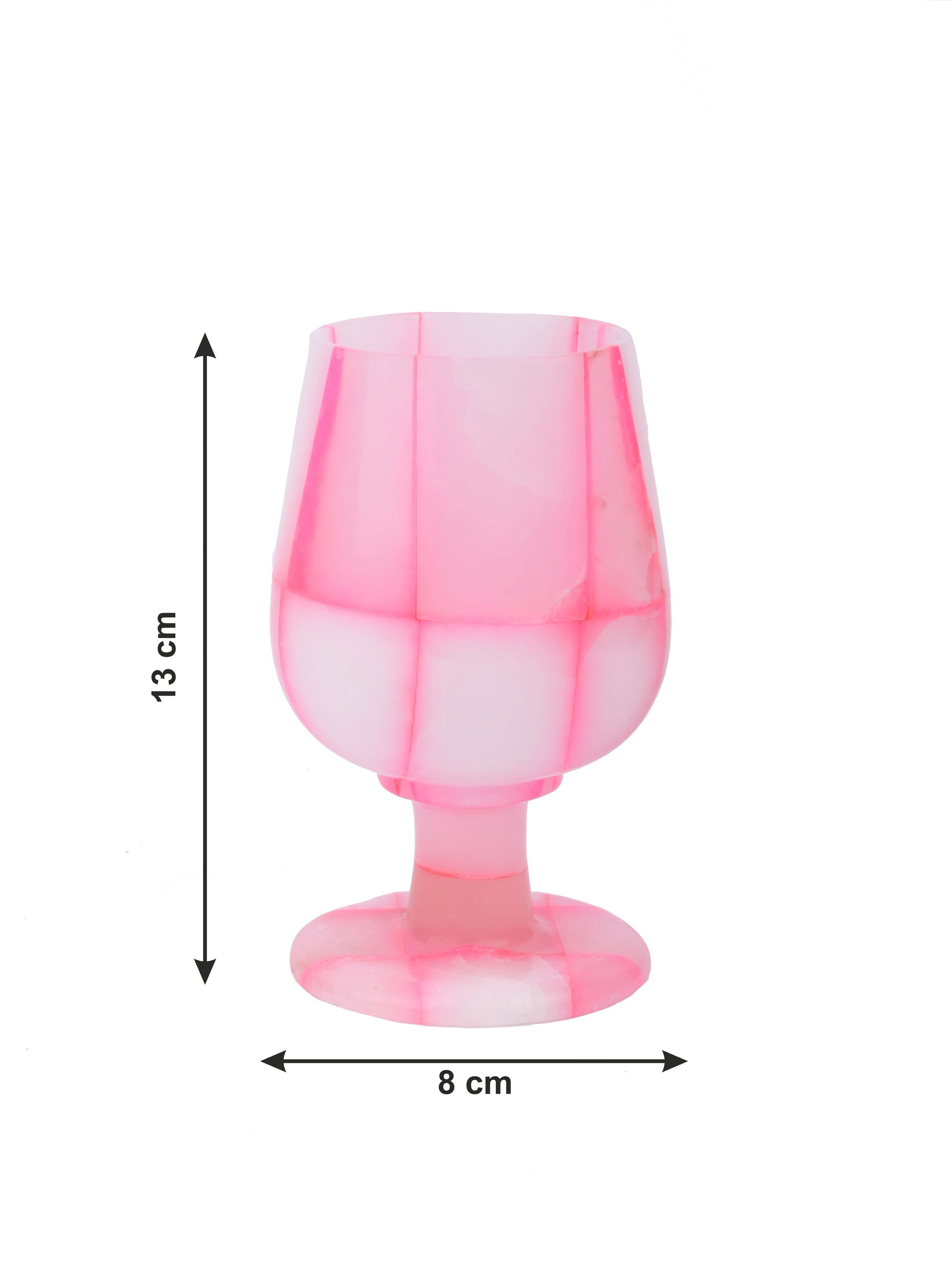 Royal pink marble wine glass - set of 2 pcs in a gift box - The Heritage Artifacts
