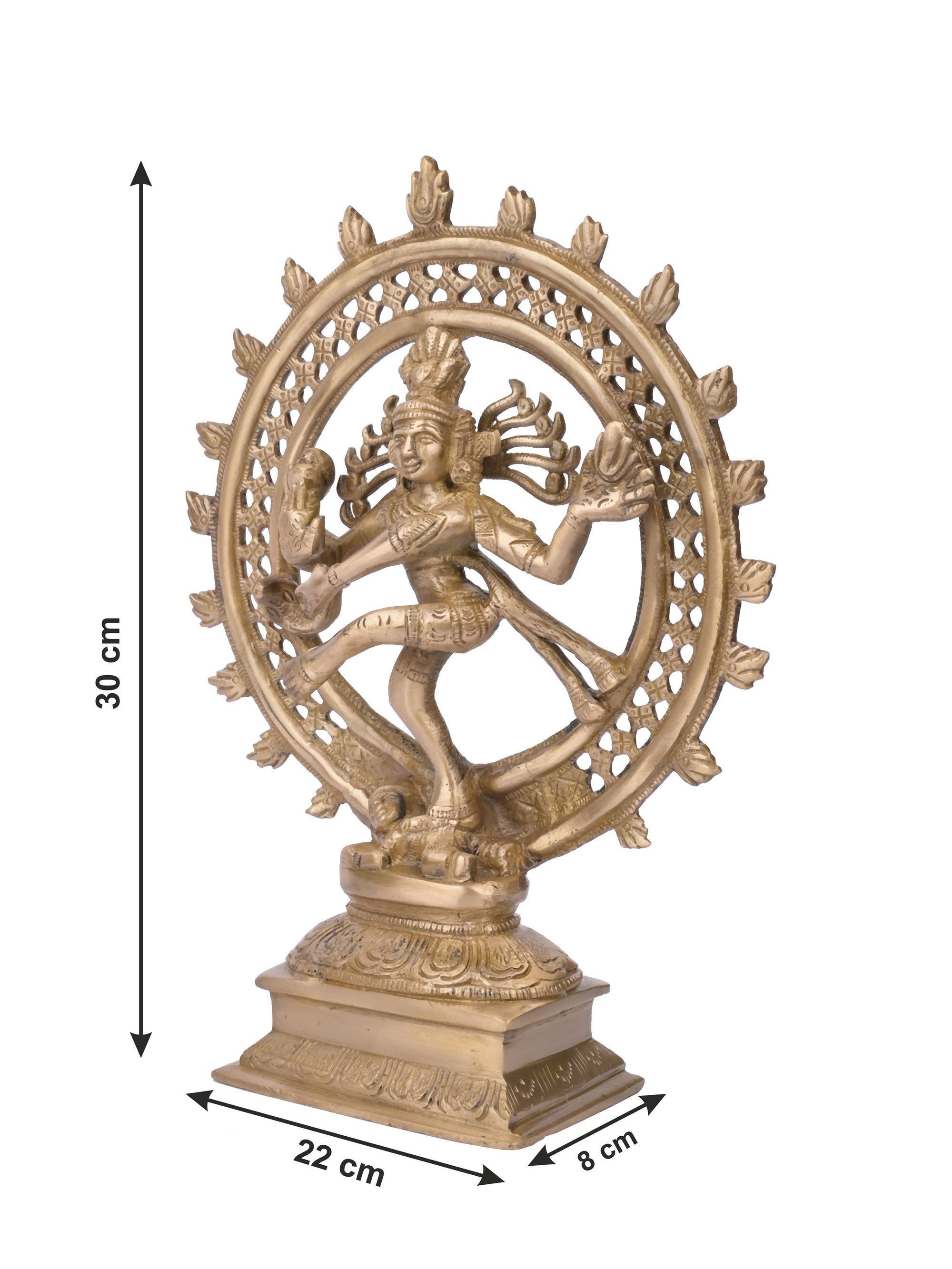 Dancing Shiva, Nataraj Statue made of Brass - 12 inches height - The Heritage Artifacts