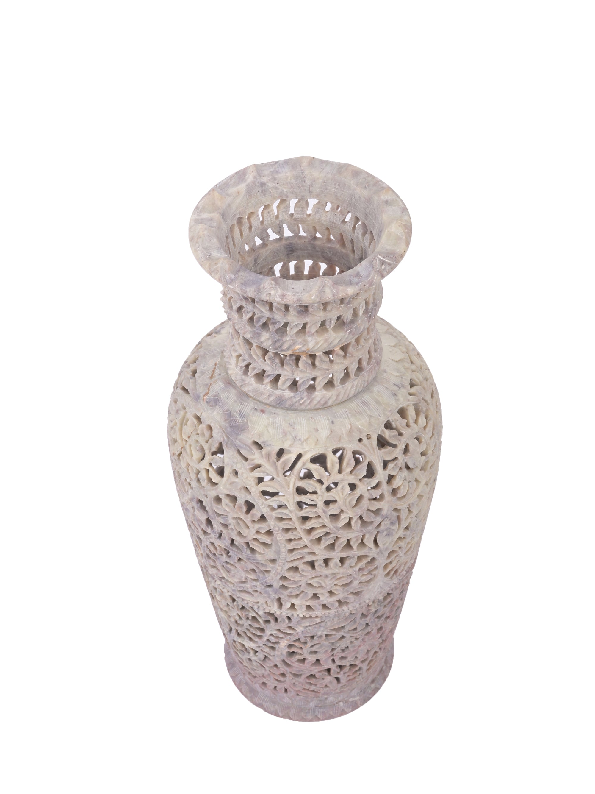 Flower vase / decorative showpiece finely hand carved from stone - The Heritage Artifacts