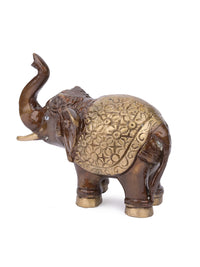 Brass Crafted and Painted Decorative Elephant Showpiece - The Heritage Artifacts