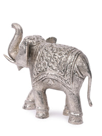 Oxidised Silver, Handmade Elephant decor piece - 7 inches in length - The Heritage Artifacts