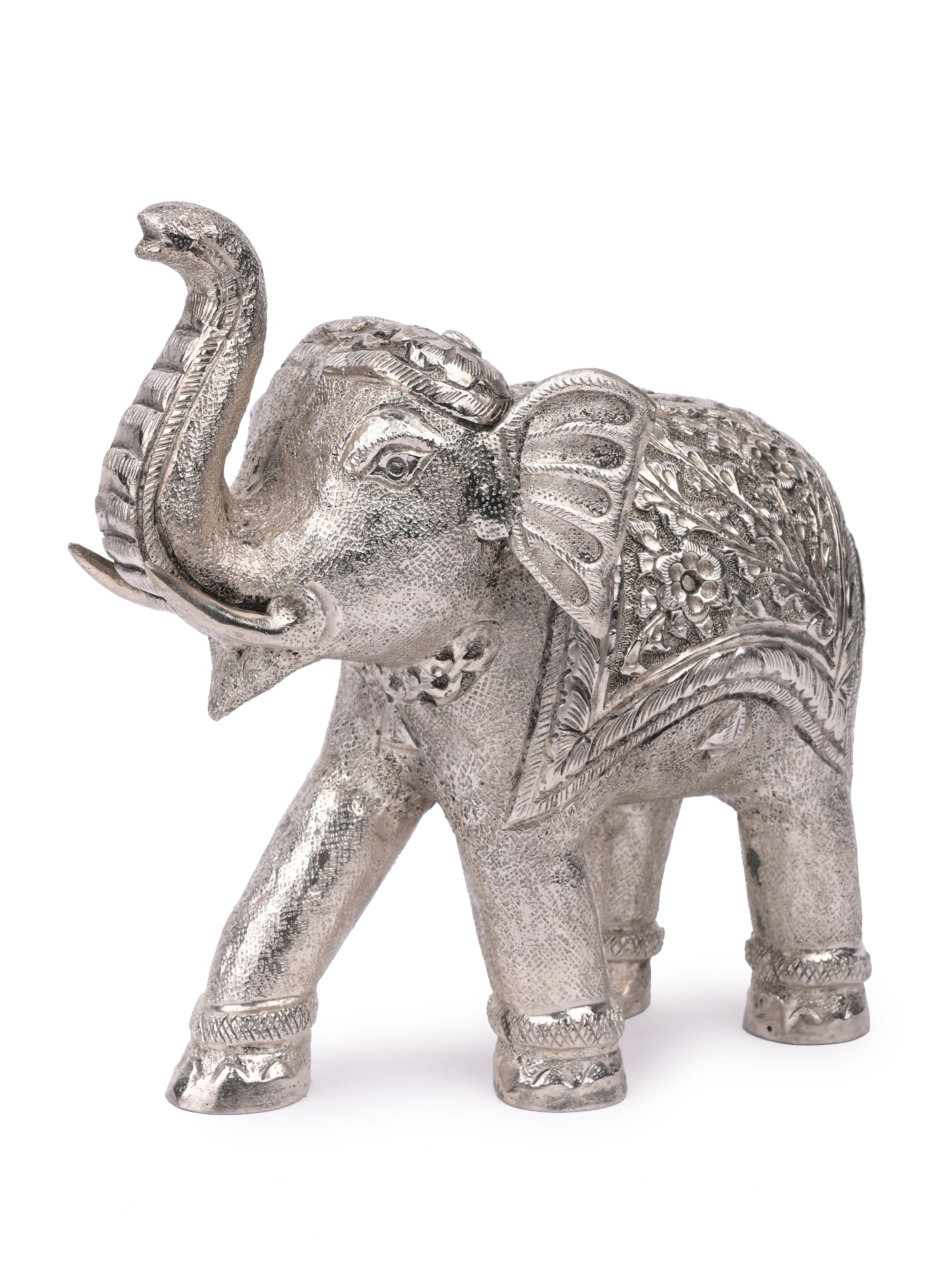Oxidised Silver, Handmade Elephant decor piece - 7 inches in length - The Heritage Artifacts