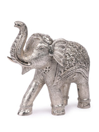 Oxidised Silver, Handmade Elephant decor piece - 7 inches in length - The Heritage Artifacts