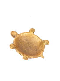 Aluminium crafted 5 inches Turtle with antique gold finish - The Heritage Artifacts