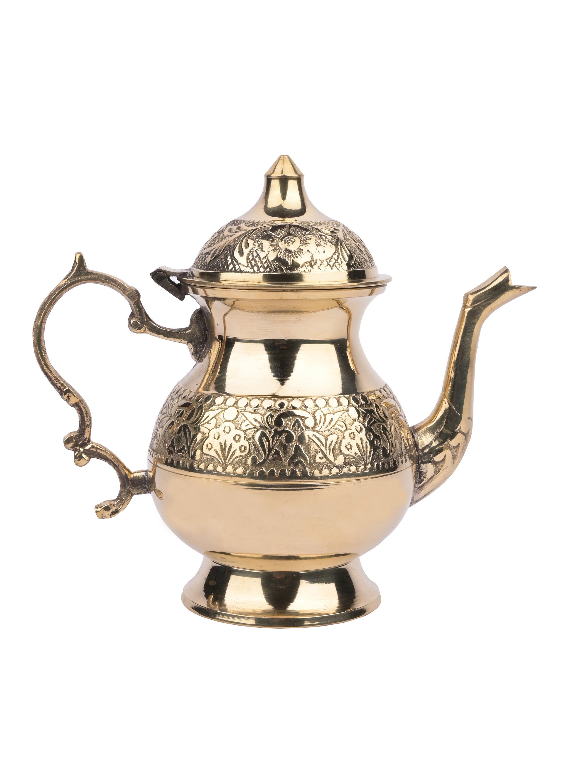 Brass Crafted King Kettle with Lid - 7 inches height - The Heritage Artifacts