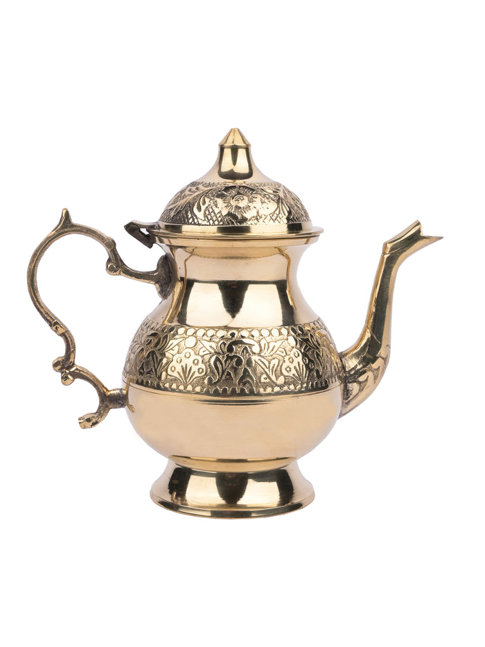 Brass Crafted King Kettle with Lid - 7 inches height - The Heritage Artifacts