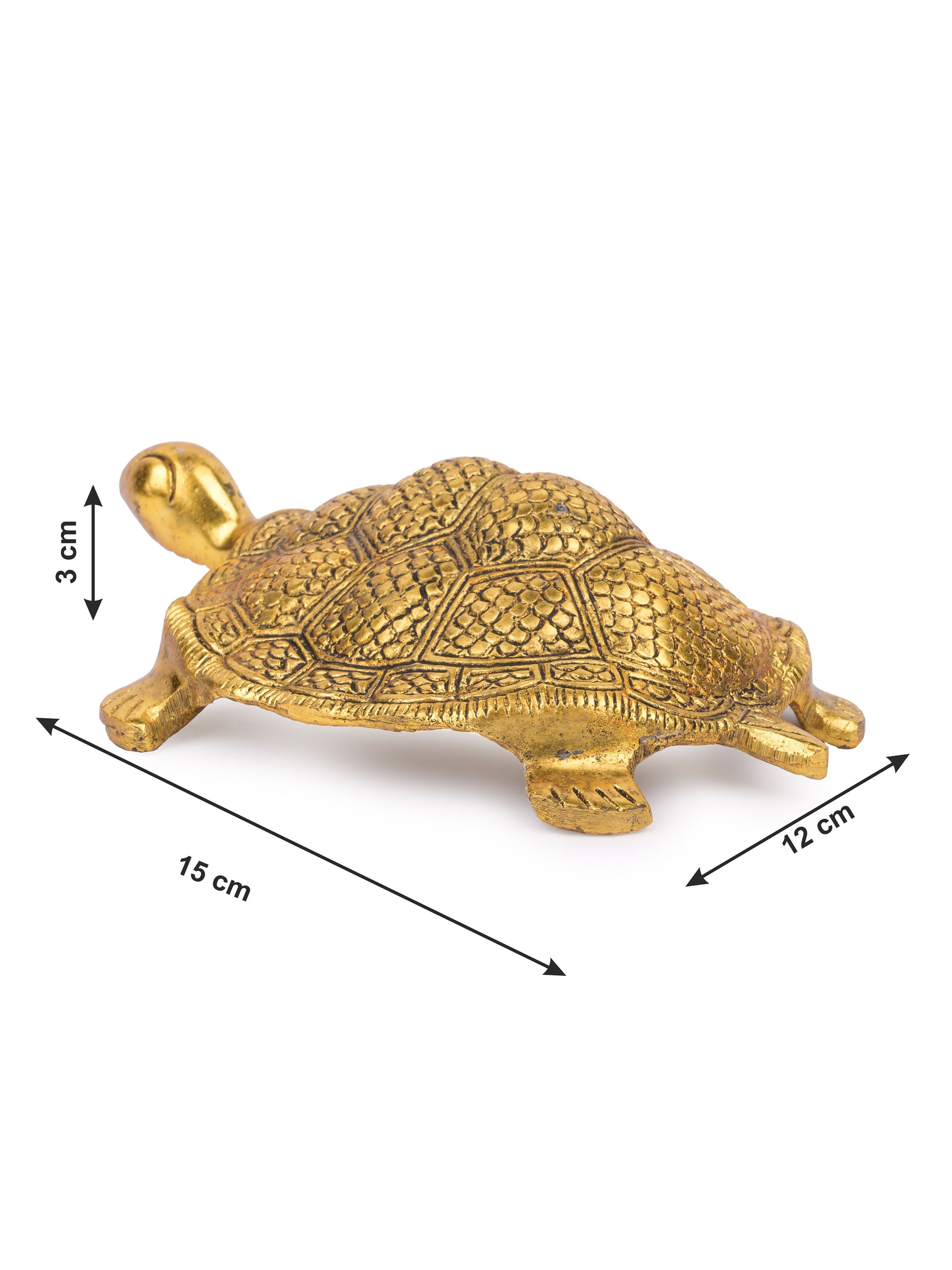 Antique gold 6 inches Tortoise / Kachua decorative show piece for Feng Shui and Vaastu - The Heritage Artifacts
