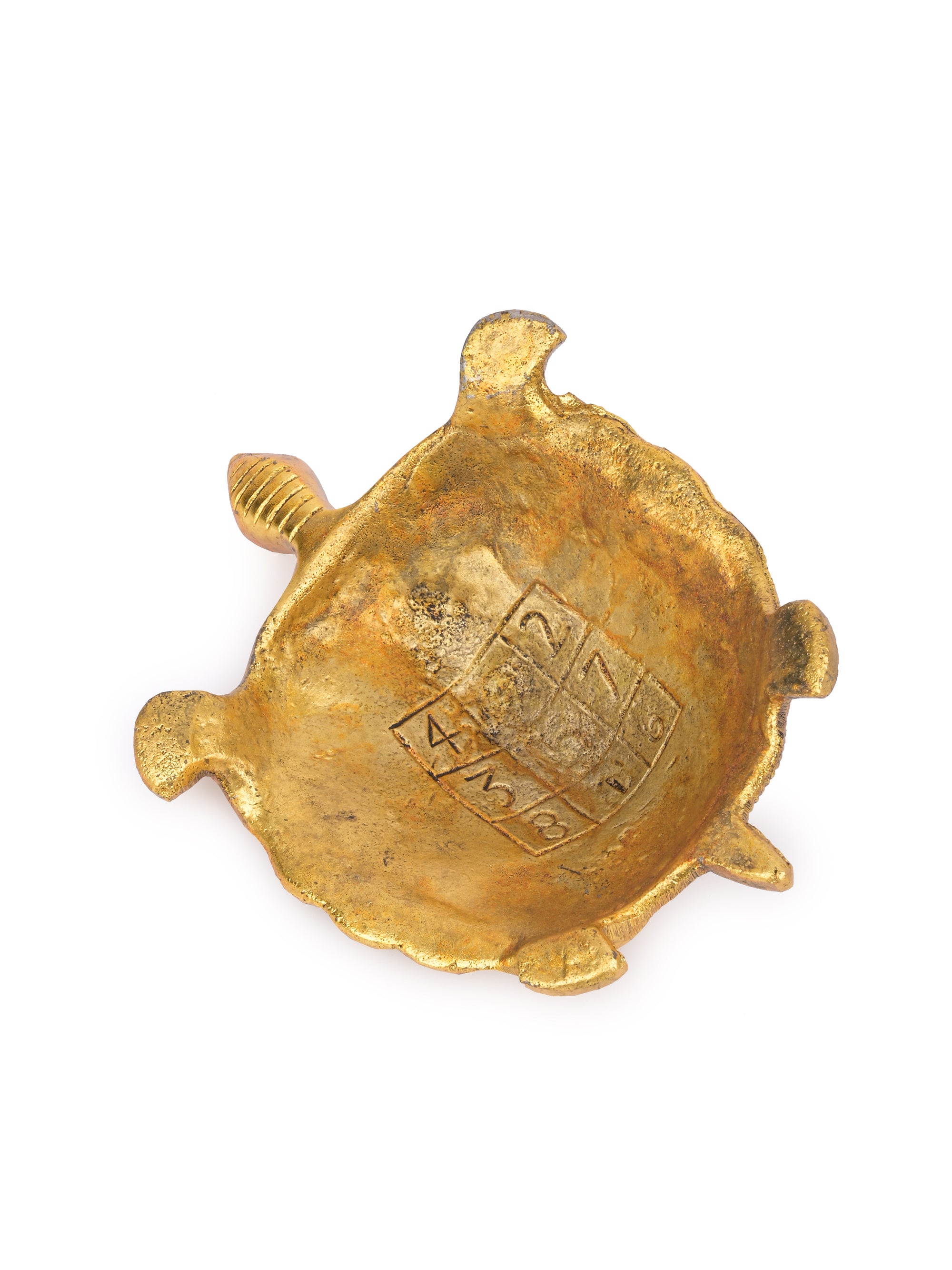 Antique gold 6 inches Tortoise / Kachua decorative show piece for Feng Shui and Vaastu - The Heritage Artifacts