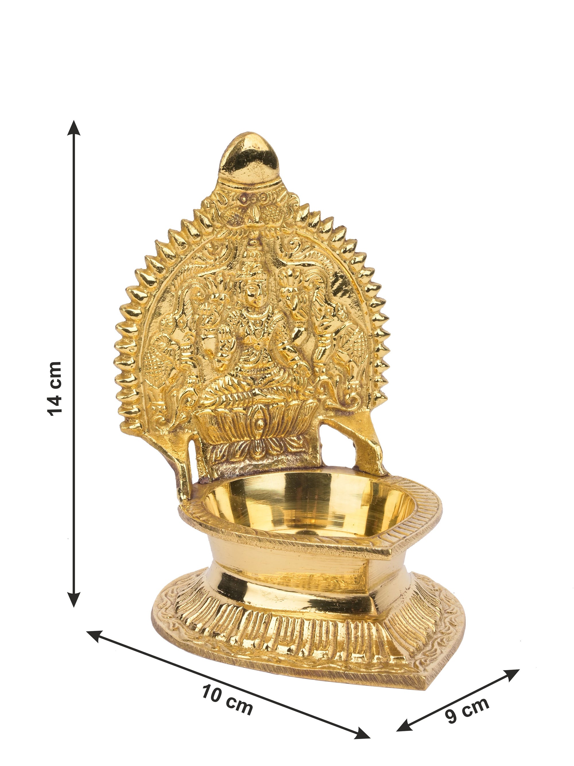 Brass Kanchipuram Kamakshi single petal lamp / diya - 5 inches height - The Heritage Artifacts