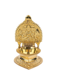 Brass Kanchipuram Kamakshi single petal lamp / diya - 5 inches height - The Heritage Artifacts