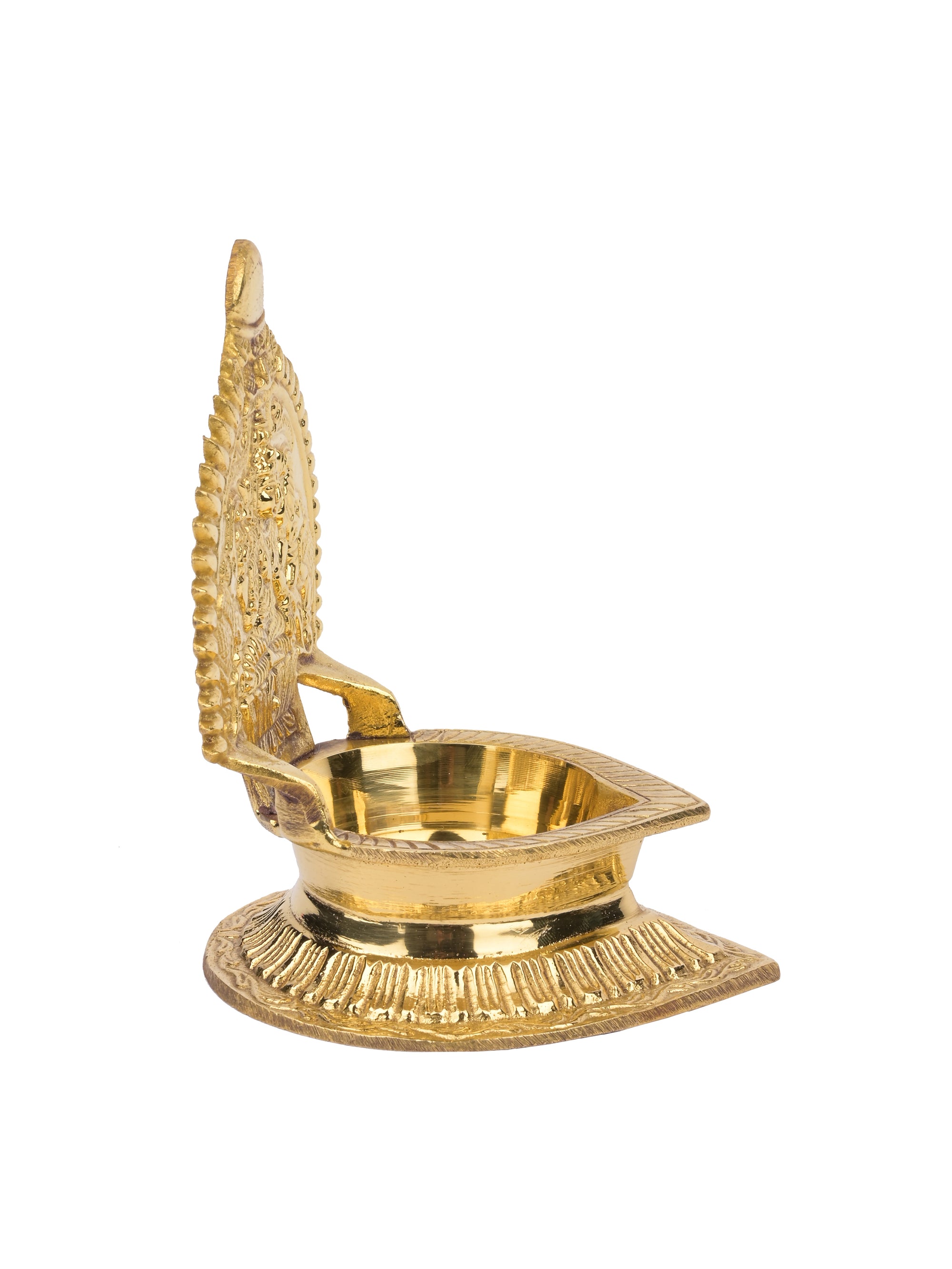 Brass Kanchipuram Kamakshi single petal lamp / diya - 5 inches height - The Heritage Artifacts