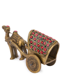 Antique Golden finish Brass Camel Cart Decorative Showpiece - The Heritage Artifacts