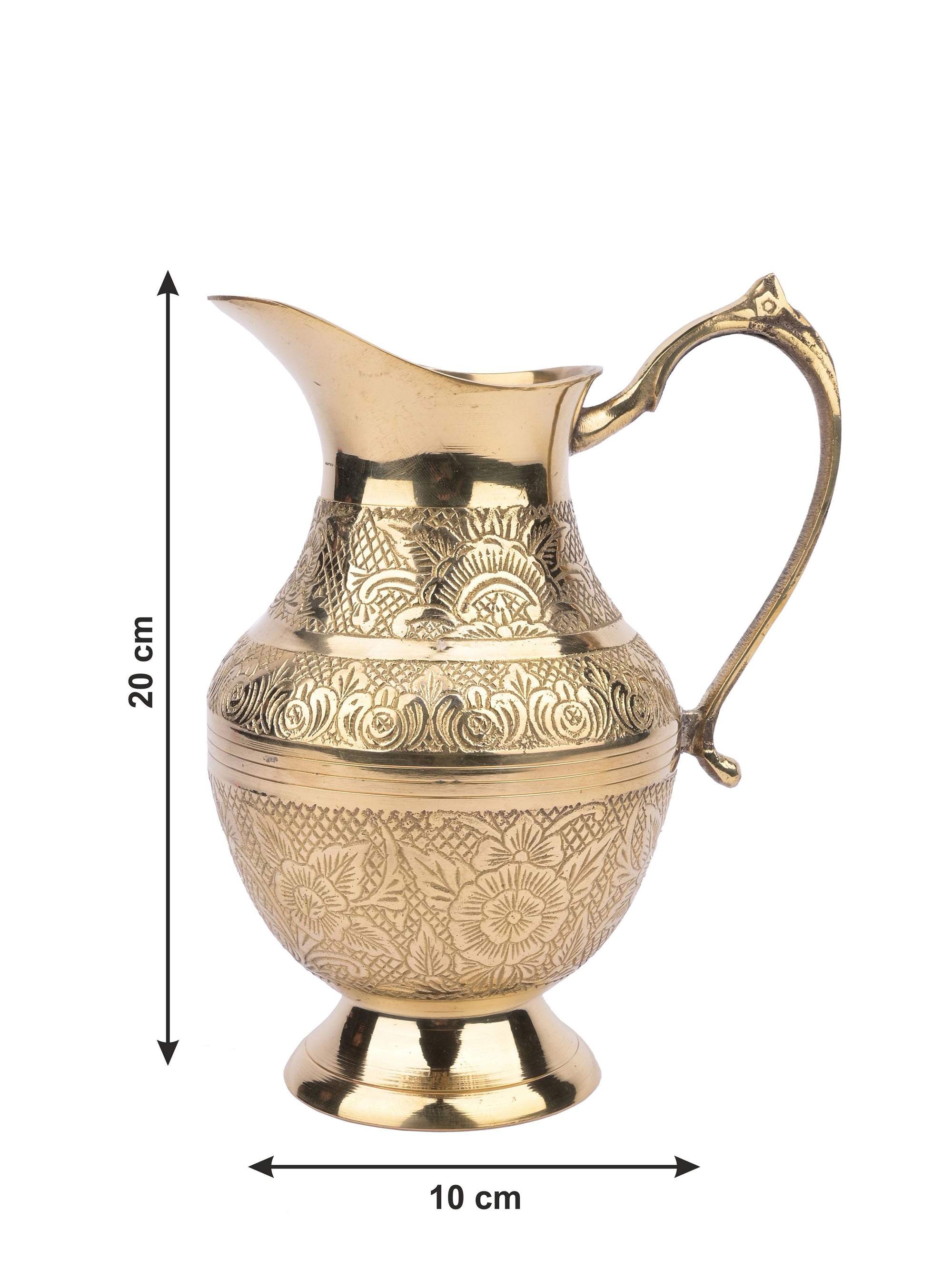 Brass Crafted Water Jug / Pitcher - 1000 ml capacity - The Heritage Artifacts