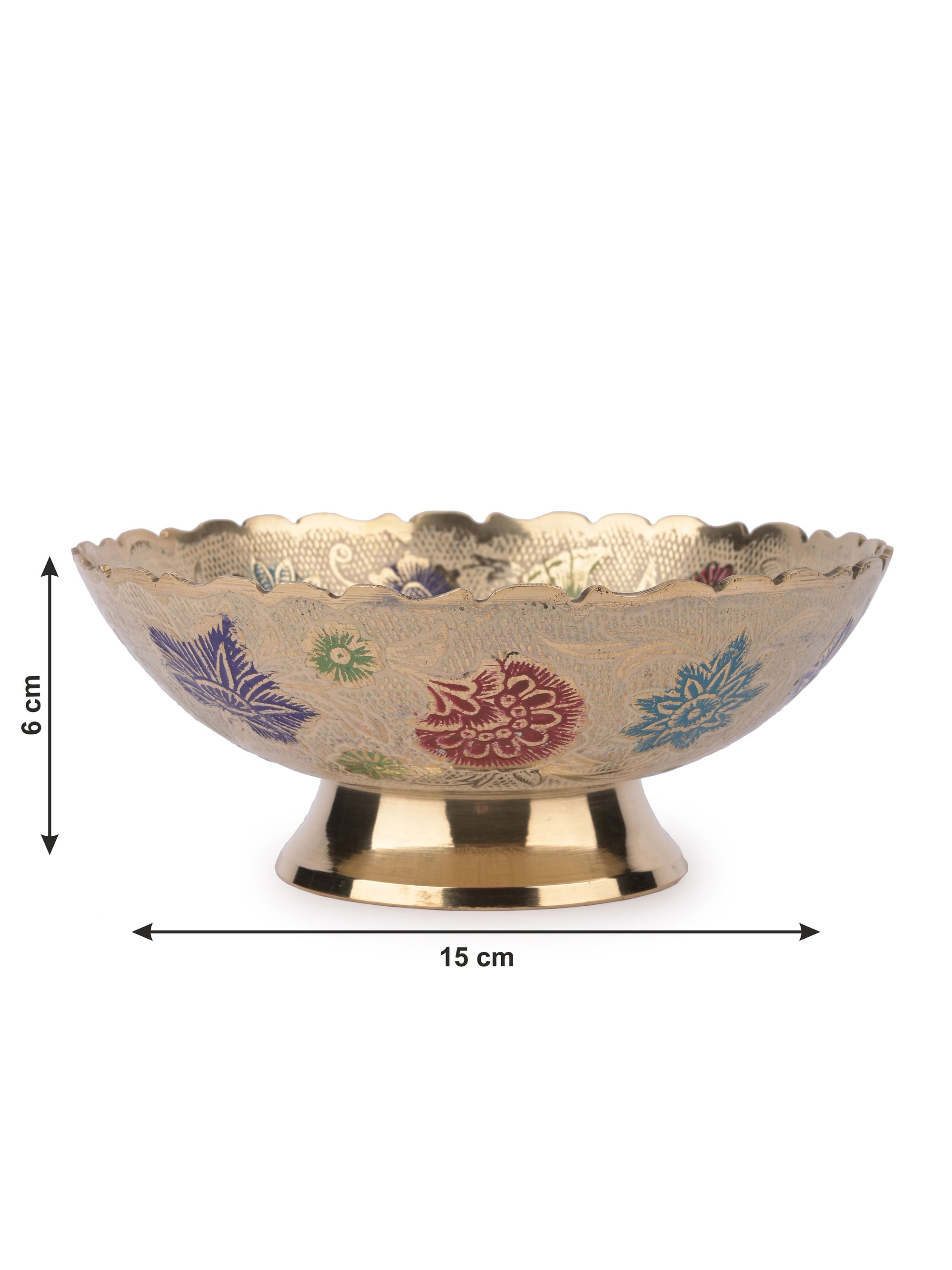 Painted Brass Fruit Bowl, Small size - 6 inches diameter - The Heritage Artifacts