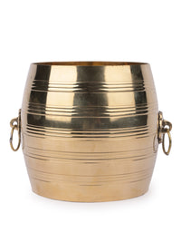 Brass Ice Bucket with handles on both sides - 6 inches diameter - The Heritage Artifacts
