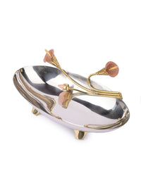 Oval Chrome Finish Designer Fruit bowl / Serving Bowl - The Heritage Artifacts