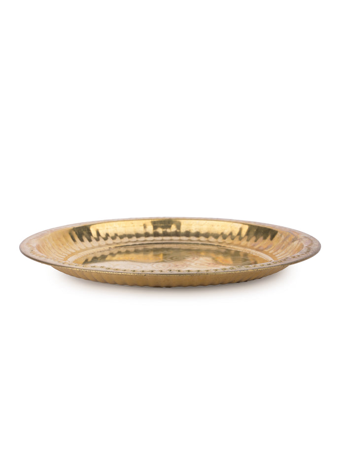 8 inches Traditional Design Brass Plate for Everyday Use - The Heritage Artifacts