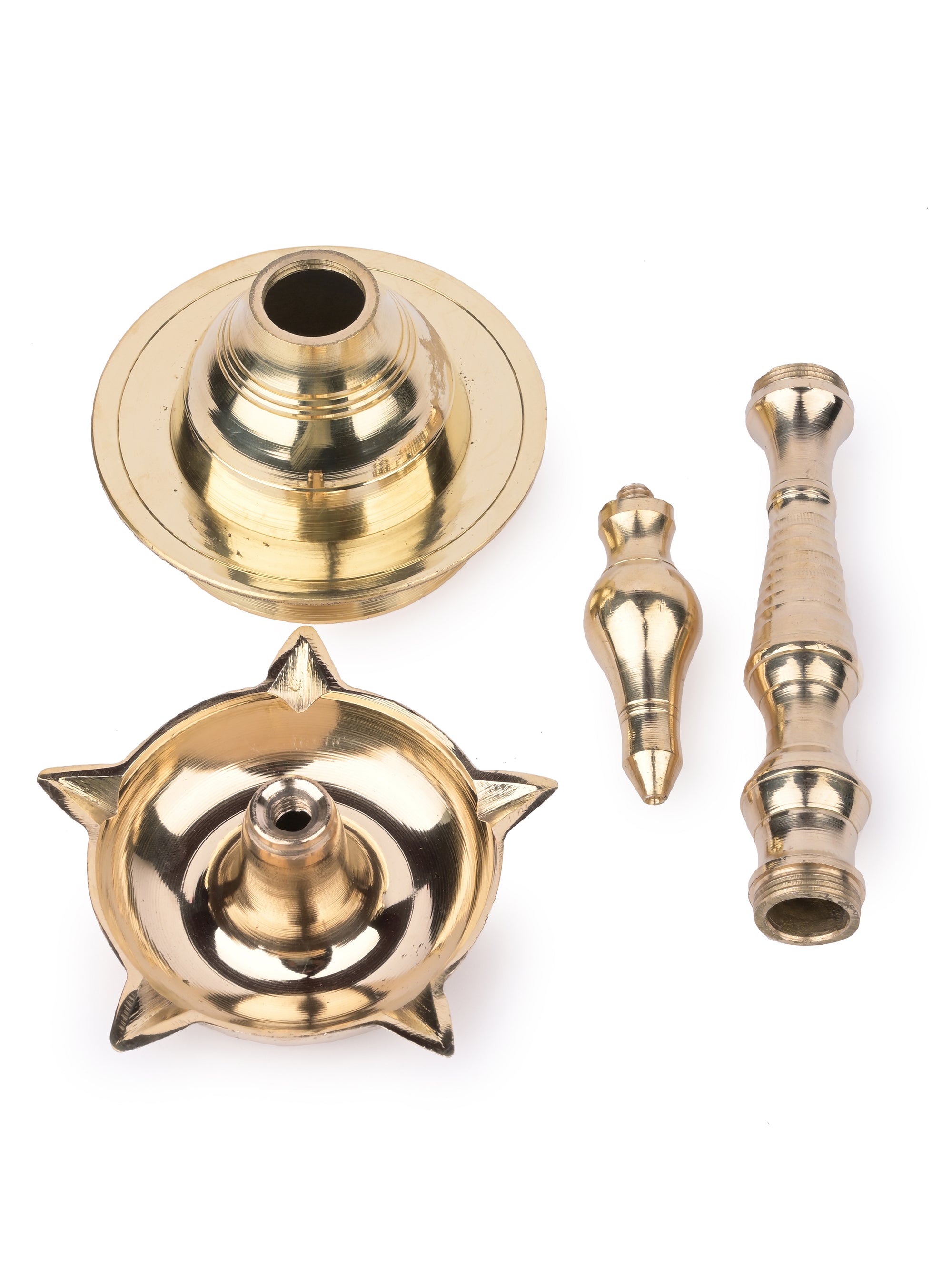 Traditional Brass Diya / Oil Lamp stand for Home and Temple - 12 inches in height - The Heritage Artifacts
