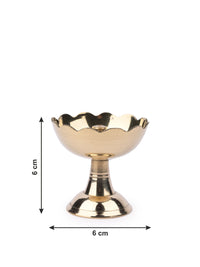 Kamal shaped Diya / Lamp / Agarbati stand - 6 cms in height - The Heritage Artifacts