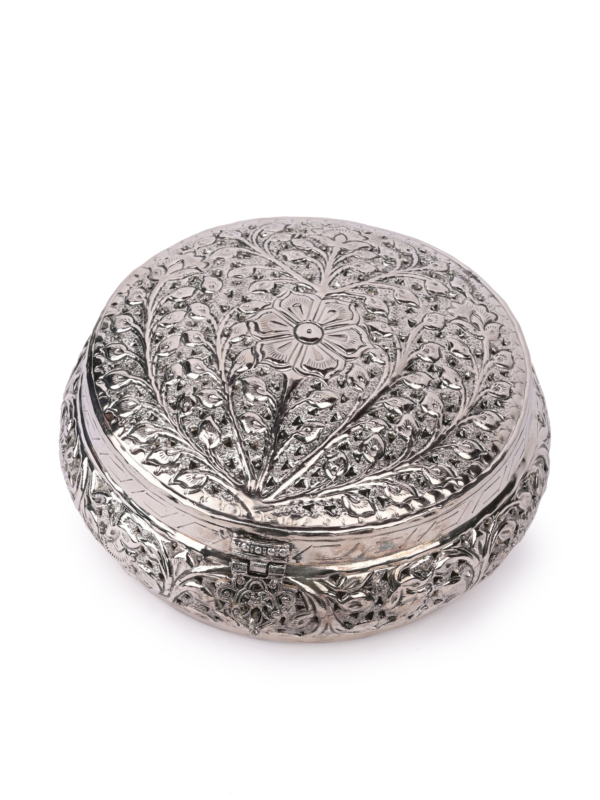 Vintage Antique Royal design handmade oxidised German silver Jewellery box - The Heritage Artifacts