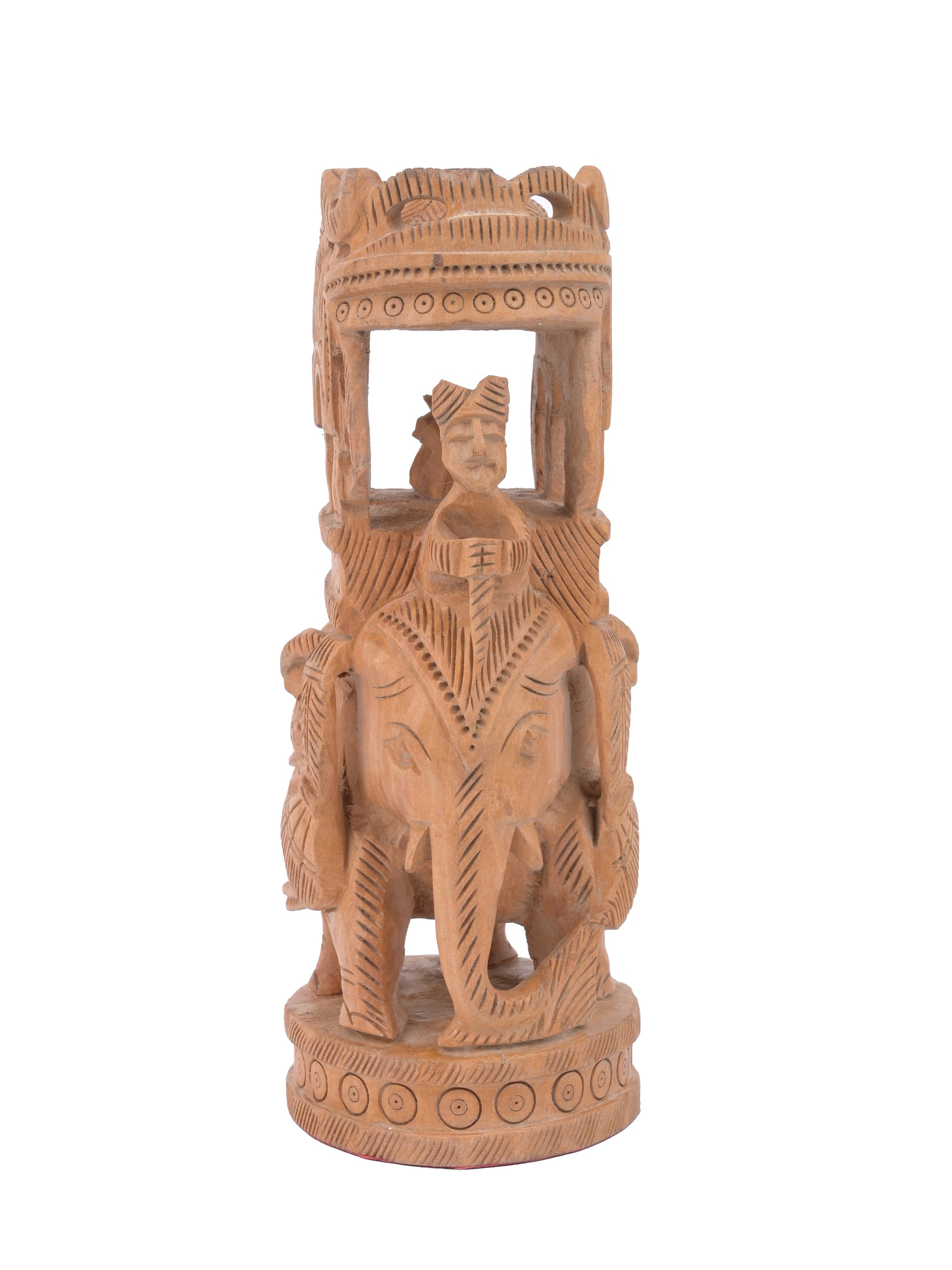 Ambabari Elephant crafted on Kadam wood - 8 inches in height - The Heritage Artifacts